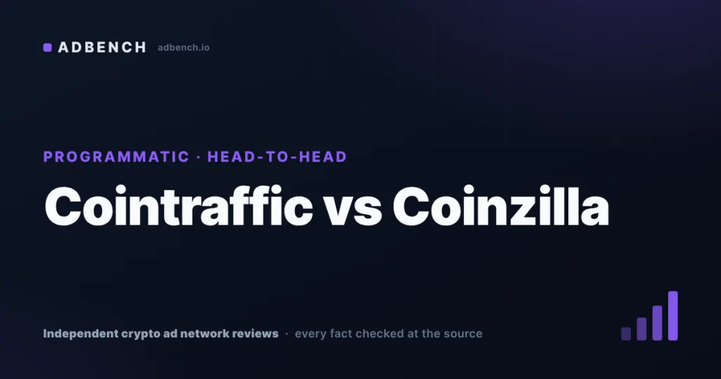 Cointraffic vs Coinzilla: managed muscle or self-serve control