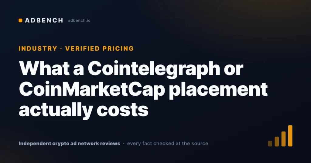 What a Cointelegraph or CoinMarketCap placement actually costs