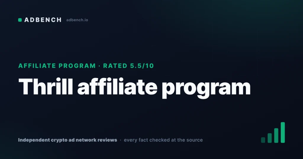 Thrill affiliate program review: 25% standard share, 15% admin fee and a carryover escape clause
