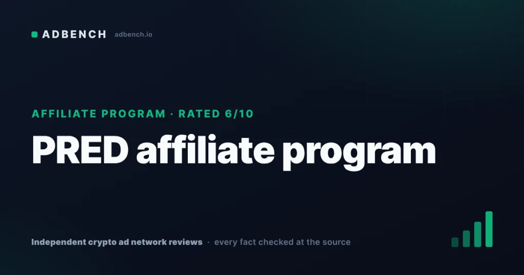 PRED affiliate program review: 60% of trading fees for six months, and a country list its own terms contradict