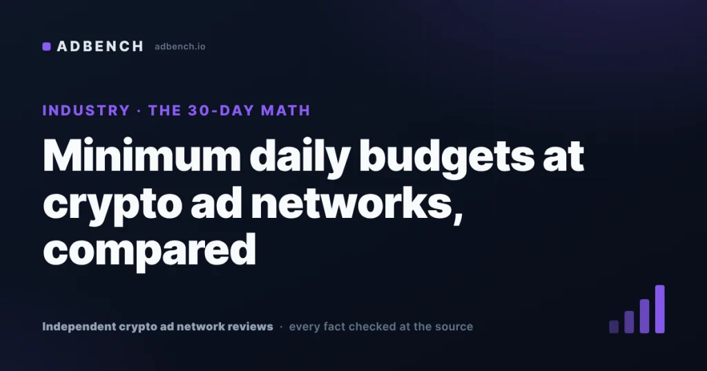 Minimum daily budgets at crypto ad networks, compared