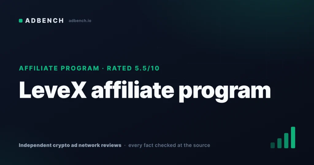 LeveX affiliate program review: up to 70% on the banner, 30% everywhere else