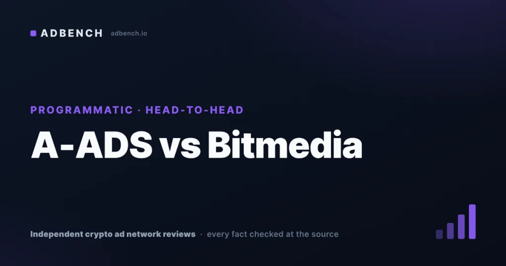 A-ADS vs Bitmedia: a $100 door with no name or a $300 dashboard with wallet targeting