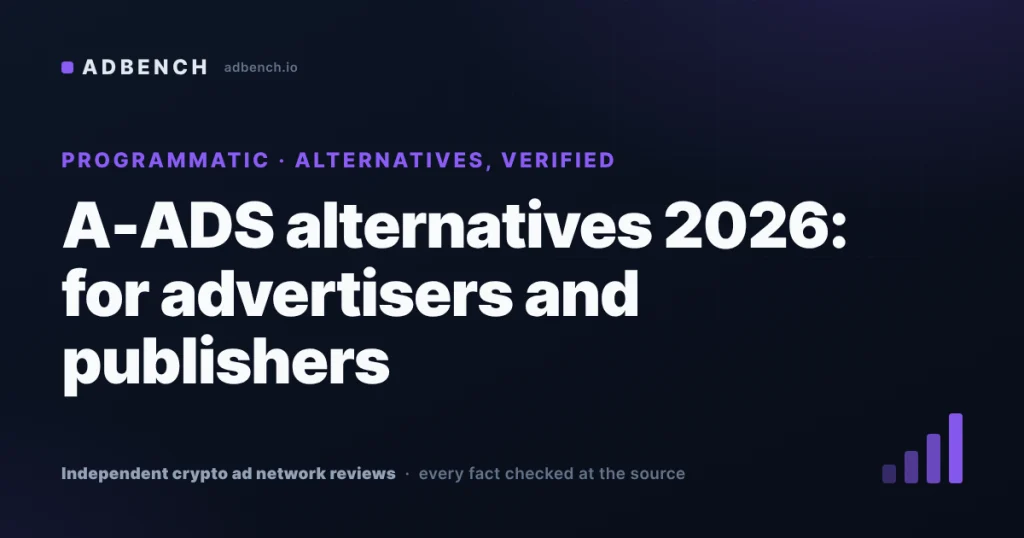 A-ADS alternatives in 2026 for advertisers and publishers: six networks, every price and payout verified